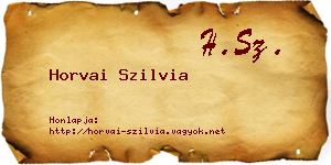 Horvai Szilvia névjegykártya